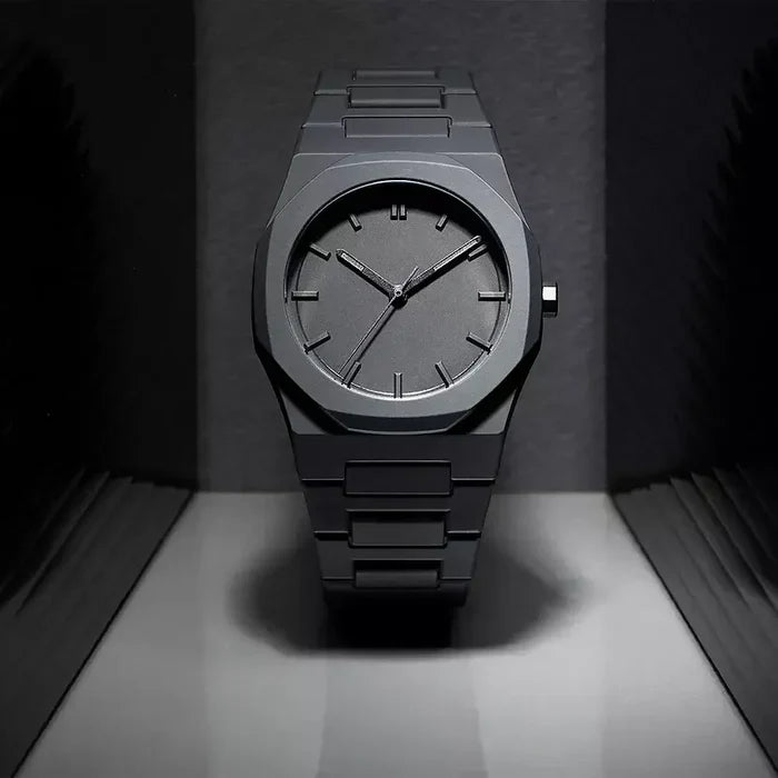 Men's Elegant Black Minimalist Timepiece